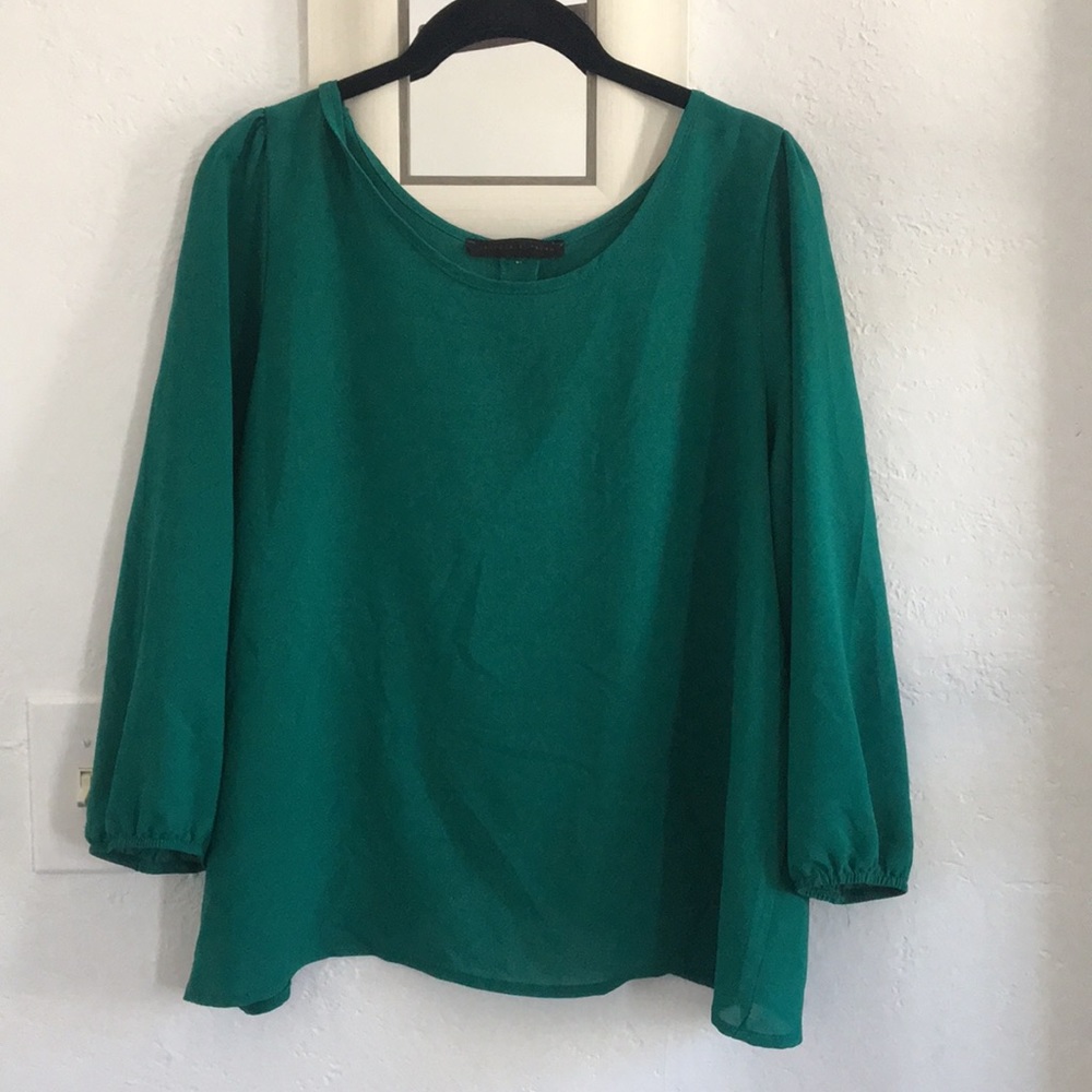 Green emerald blouse button back